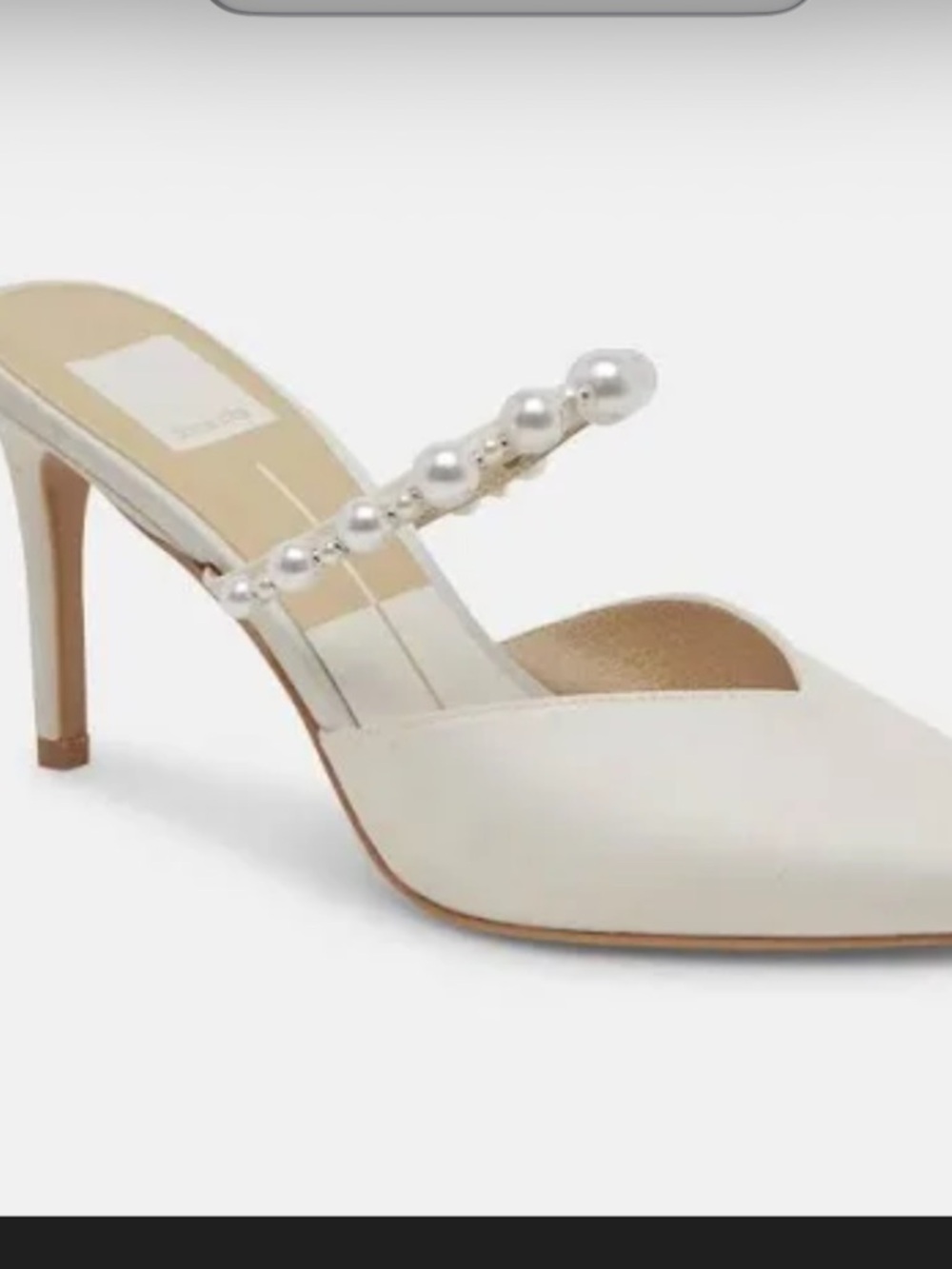 Dolce Vita Kanika Pearl-Accent Pointed Mules in White